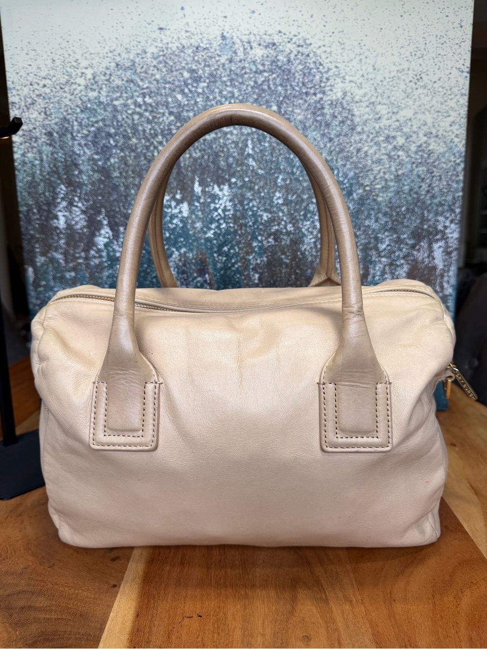 Tory Burch Quiet Luxury Classic HTF Archival Robinson Leather Bowler Cream Fair - Picture 4 of 13